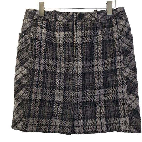 Eddie Bauer Wool Blend Plaid Mini Skirt Size 8 - Picture 2 of 5